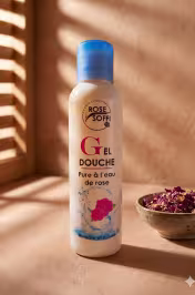 Application gel douche eau de rose sur corps – soin nettoyant hydratant routine beauté Maroc - miniature 4