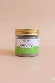 Pot masque argile verte 150g Rose Soffi cosmetic – Green Clay à l'eau de rose de Damas Maroc - miniature 1