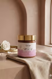 Masque argile blanche posé sur coiffeuse avec pinceau – Rituel soin visage peau claire et sensible Maroc - miniature 3