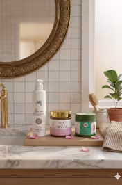 Contenu pack beauté rose Ward Bladi – savon liquide eau de rose masque kaolin henné enrichi routine naturelle marocaine - miniature 2