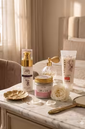 Contenu pack beauté naturelle gommage masque sérum capillaire Rose Soffi – soin visage cheveux naturel Maroc - miniature 2
