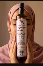 Flacon eau de rose 500ml tenu en main – cosmétique bio naturelle Maroc - miniature 3